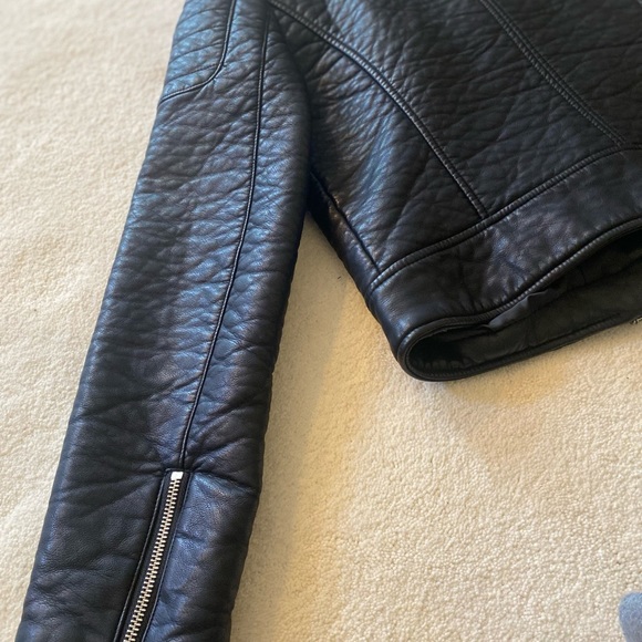 NWOT American Eagle Moto Black Leather Jacket in size Medium - Picture 4 of 10